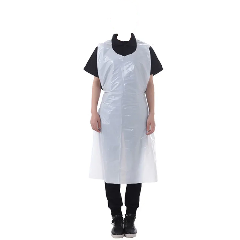 Disposable White Poly Apron